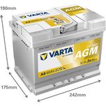 A8 Varta Dynamic AGM 027 Car Battery 12V 60Ah (560901068)